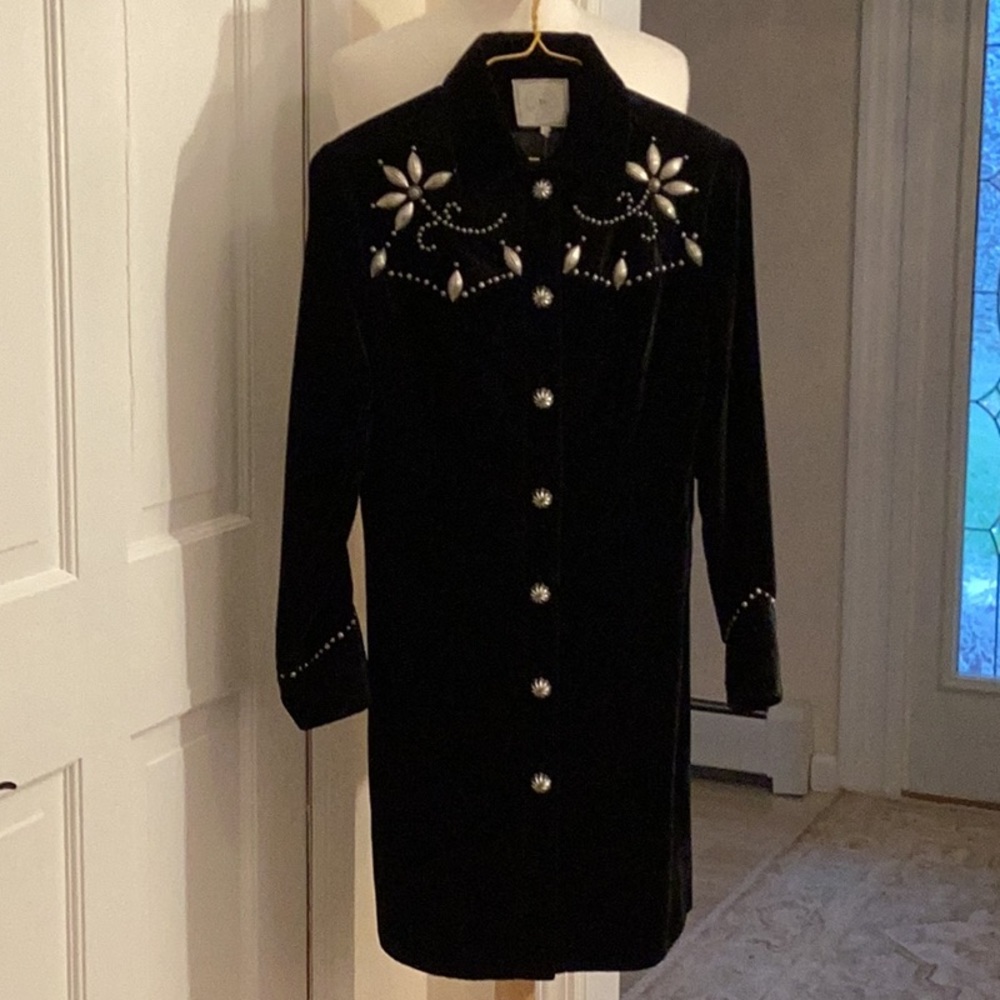 Double D Ranch Black Velvet Coat Sz XS.  Never Worn. Original Tags.